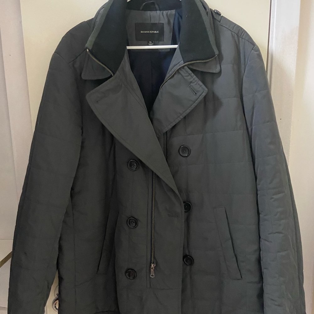 Banana Republic Men's Dark Gray Quilted Coat